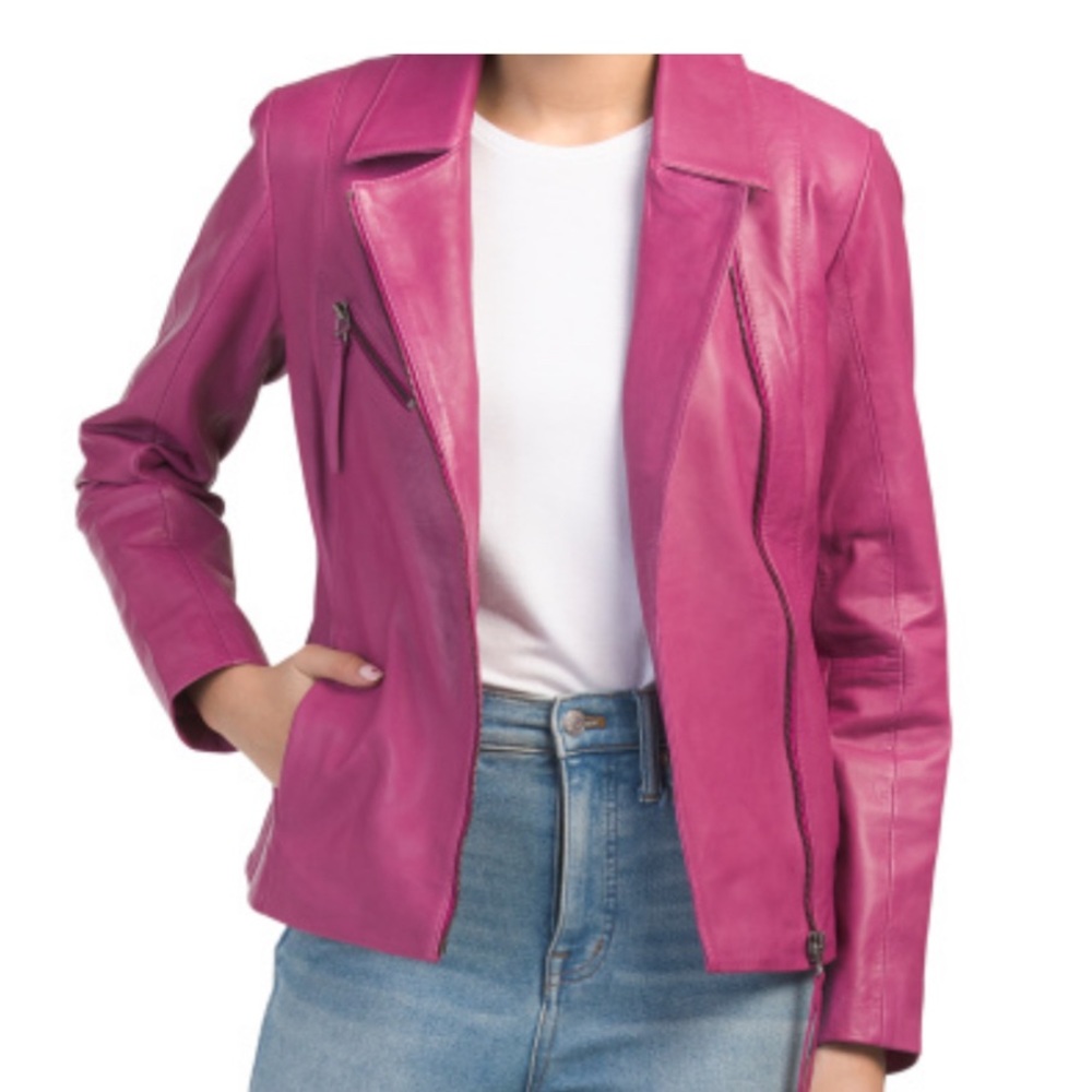 Bod & Christensen Leather Classic Biker Jacket NWOT